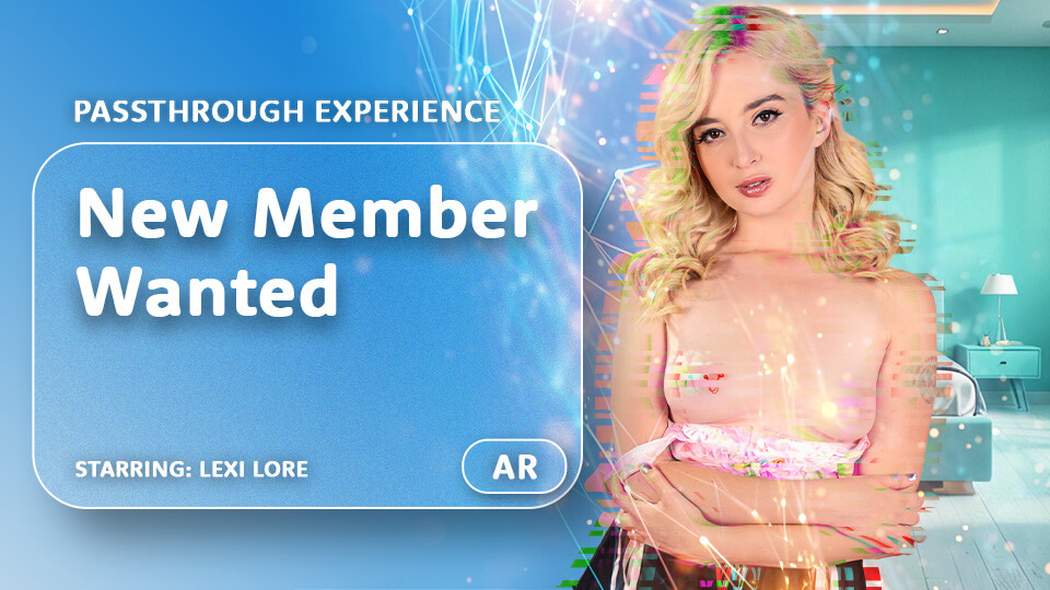 Lexi Lore performs vaginal sex in a passthrough VR scene filmed with a fisheye lens in 60 frames per second